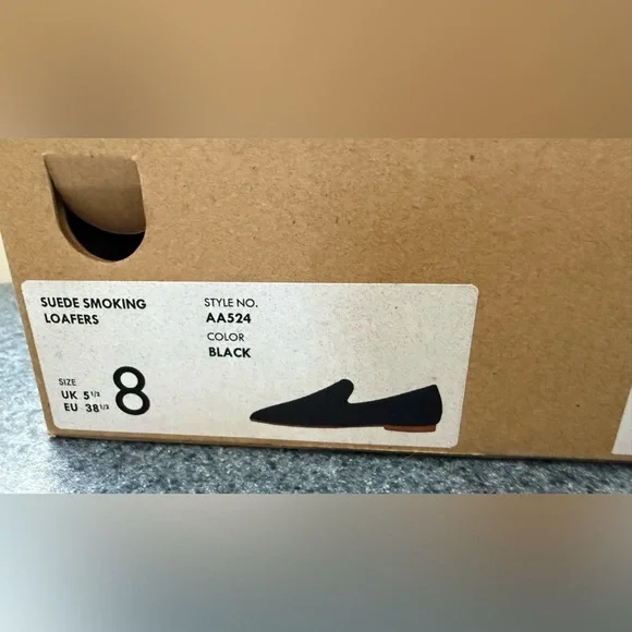 NWT J.Crew Black Suede Women's Smoking Slip On Loafers US 8 - Picture 6 of 9